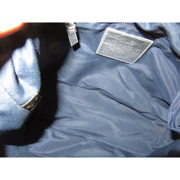 Coach Carley Signature Sufflette Denim & Leather handbag & glitter stripe accent - Picture 8 of 15